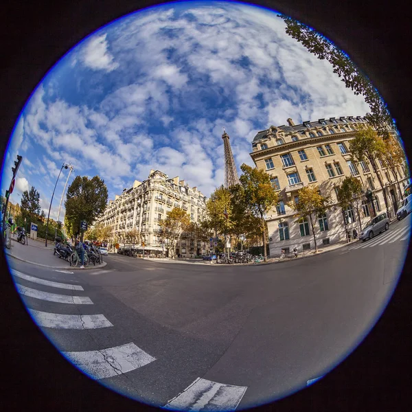 Paris França Outubro 2018 Pitoresca Rua Cidade Torre Eiffel Tour — Fotografia de Stock