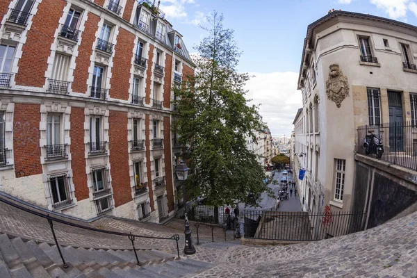 Paris France Octobre 2018 Vue Urbaine Rue Pittoresque Avec Une — Photo