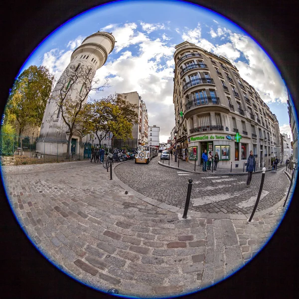 París Francia Octubre 2018 Típica Calle Ciudad Con Edificio Histórico —  Fotos de Stock