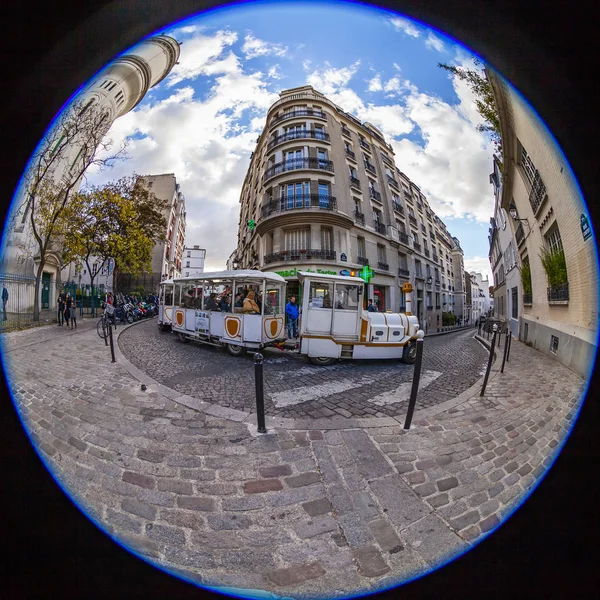 Paris France Oktober 2018 Der Touristenzug Fährt Auf Der Malerischen — Stockfoto