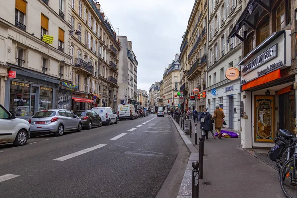 París Francia Octubre 2018 Típica Calle Ciudad Con Edificio Histórico — Foto de Stock