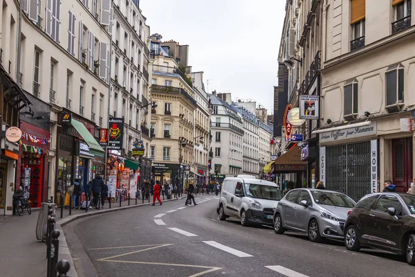 Parijs Frankrijk Oktober 2018 Typische Stad Straat Met Historische Gebouw — Stockfoto