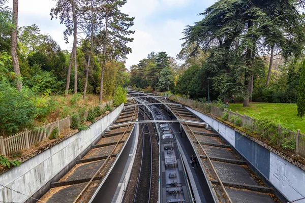 París Francia Octubre 2018 Sitio Del Ferrocarril Urbano Rer —  Fotos de Stock