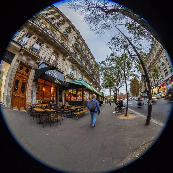 Paris France October 2018 Typical City Street Historical Building — Stock Photo, Image