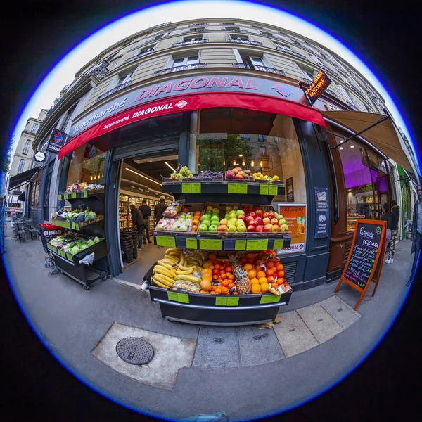 Paříž Francie Října 2018 Fasáda Tradiční Obchod Obchodování Zeleninu Ovoce — Stock fotografie