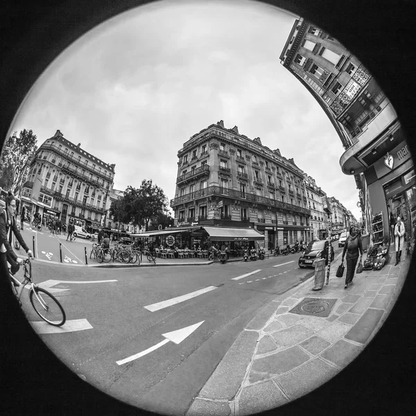 Paris France October 2018 Typical City Street Historical Building Fish — Stock Photo, Image