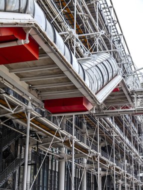 Paris, Fransa, üzerinde 26 Ekim 2018. Centre Georges Pompidou bina cephe parçası