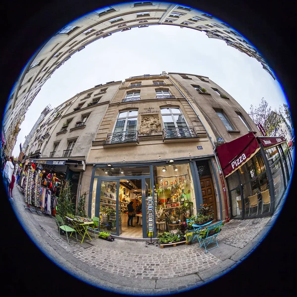 Paris França Outubro 2018 Rua Típica Cidade Com Edifício Histórico — Fotografia de Stock