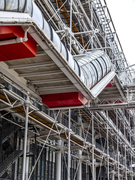 Párizs Franciaország Október 2018 Homlokzat Épület Centre Georges Pompidou Töredéke — Stock Fotó