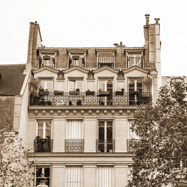 Paris França Outubro 2018 Rua Típica Cidade Com Edifício Histórico — Fotografia de Stock