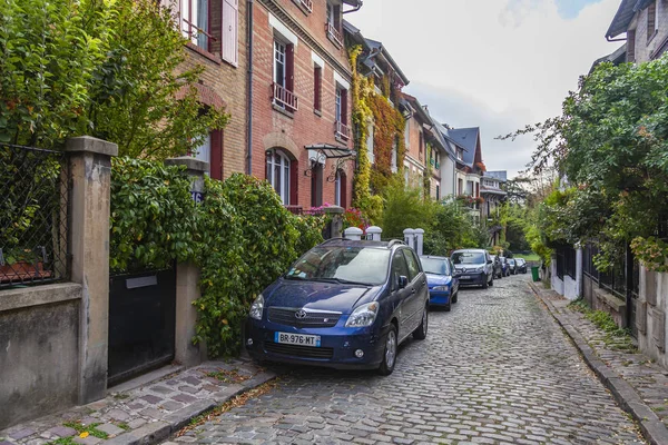 Paris France October 2018 City Landscape Street Cottages Outskirts City — Stock Photo, Image