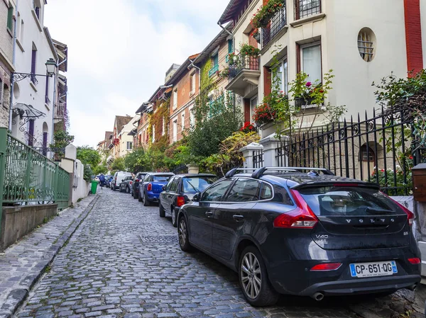 Parijs Frankrijk Oktober 2018 Een Landschap Van Stad Straat Van — Stockfoto