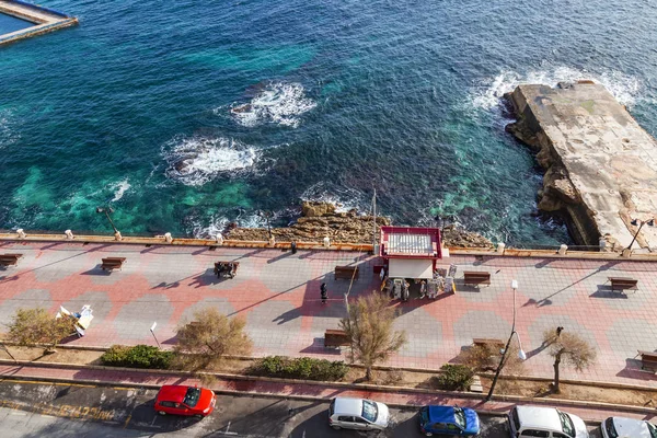Sliema Malta Gennaio 2019 Vista Dall Alto Sul Pittoresco Argine — Foto Stock