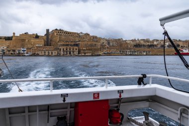 Valletta, Malta, üzerinde 8 Ocak 2019. Deniz şehirden panoramik manzaralı 