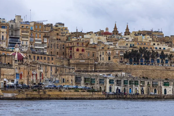 Валлетта Мальта Января 2019 Года Панорамный Вид Город Моря — стоковое фото