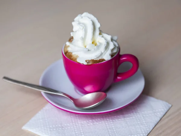 Cup Coffee Whipped Cream — Stock Photo, Image