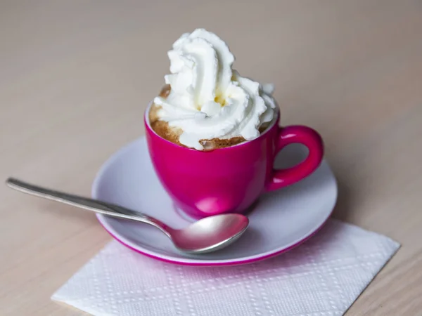 Taza Café Con Crema Batida — Foto de Stock