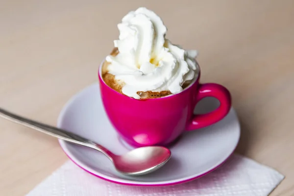 Cup Coffee Whipped Cream — Stock Photo, Image