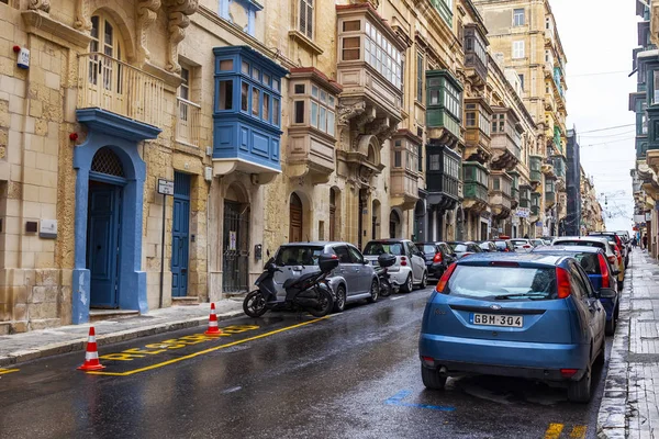 Valletta Malta Üzerinde Ocak 2019 Eski Şehir Sokakta Bir Alan — Stok fotoğraf