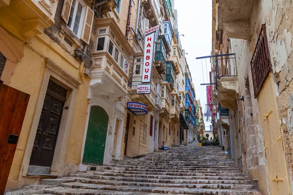 Valletta Malta Den Januari 2019 Gatan Med Stege Den Gamla — Stockfoto