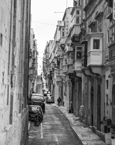 Valletta Malta Üzerinde Ocak 2019 Eski Şehir Sokakta Bir Alan — Stok fotoğraf