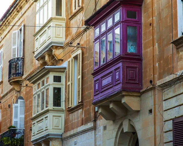 Слима Мальта Января 2019 Года Фрагмент Фасада Традиционного Дома Характерная — стоковое фото