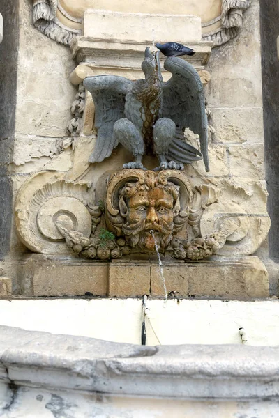 Valletta Malta January 2019 Architecture Old City Ancient Fountain Decorates — Stock Photo, Image