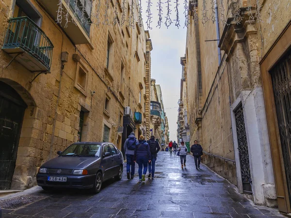Valletta Malta Den Januari 2019 Arkitektoniskt Komplex Gatan Gamla Stan — Stockfoto