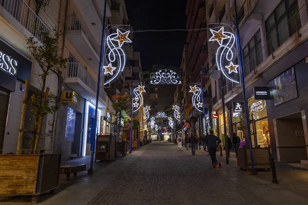 Sliema Malta January 2019 Night Look Picturesque Embankment Bay Lit — Stock Photo, Image