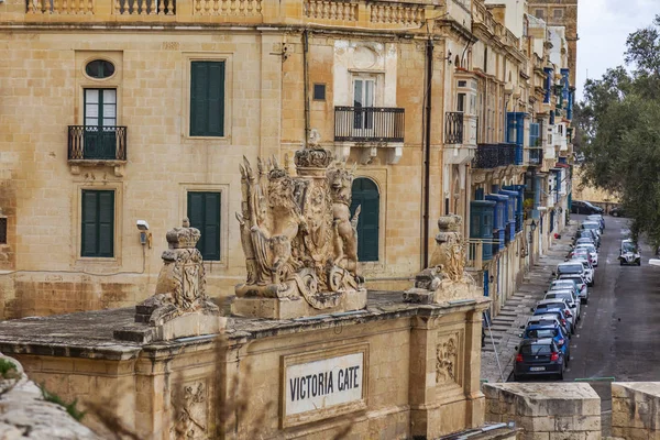 Valletta Malta Den Januari 2019 Den Pittoreska Gatan Stranden Viken — Stockfoto