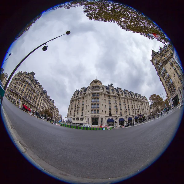 París Francia Octubre 2018 Típica Calle Ciudad Con Edificio Histórico —  Fotos de Stock