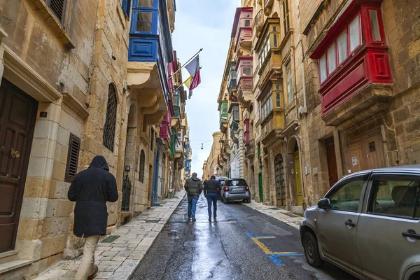 Valletta Malta Den Januari 2019 Arkitektoniskt Komplex Runt Historisk Byggnad — Stockfoto