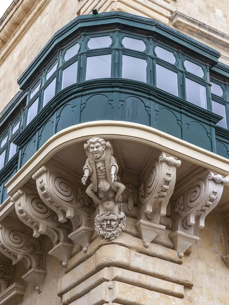 Valletta Malta Den Januari 2019 Det Traditionella Olika Pittoreska Balkonger — Stockfoto