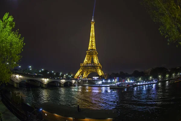 Parigi Francia Ottobre 2018 Torre Eiffel Tour Eiffel Illuminazione Serale — Foto Stock
