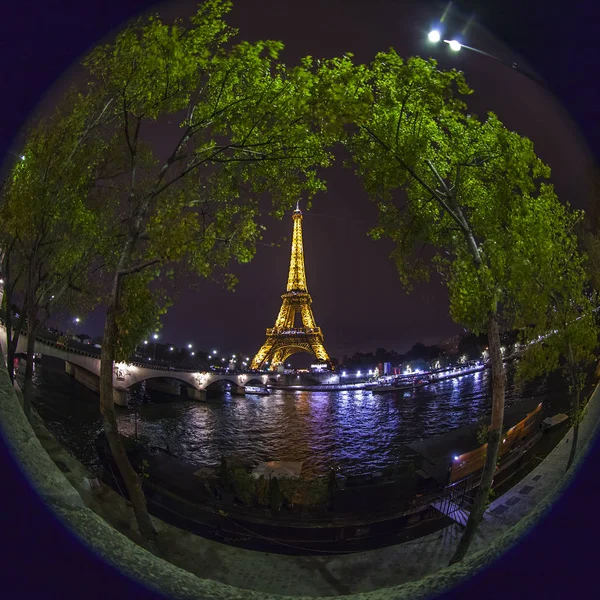 Париж Франция Октября 2018 Эйфелева Башня Tour Eiffel Evening Lighting — стоковое фото