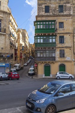 Valletta, Malta, üzerinde 8 Ocak 2019. Tarihi bina çevresinde bir mimari kompleksi.