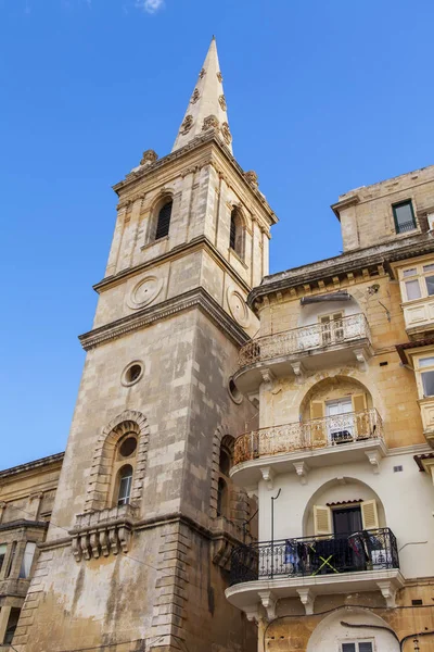 Valletta Malta Ledna 2019 Starověké Zvonice Architektonický Fragment — Stock fotografie