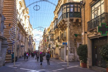 Valletta, Malta, üzerinde 8 Ocak 2019. İnsanlar Cumhuriyeti sokağa dön 