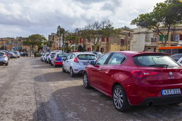 Gzira Malta Januari 2019 Auto Worden Geparkeerd Oever Van Baai — Stockfoto