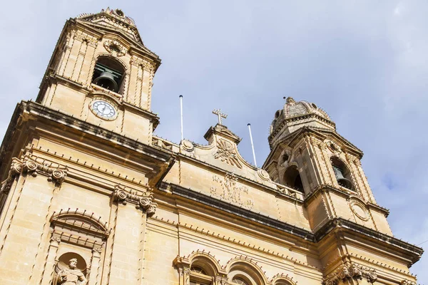 Gzira Malta Janeiro 2019 Fragmento Uma Fachada Catedral — Fotografia de Stock