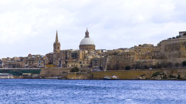 Valletta, Malta, üzerinde 8 Ocak 2019. Geleneksel bir panoramik deniz şehir.
