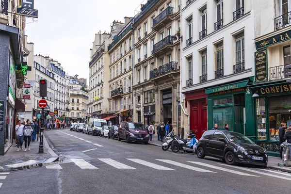 París Francia Octubre 2018 Típica Calle Ciudad Con Edificio Histórico — Foto de Stock