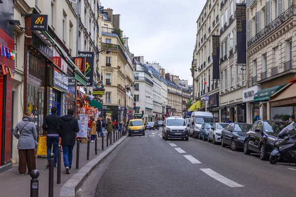 Parijs Frankrijk Oktober 2018 Typische Stad Straat Met Historische Gebouw — Stockfoto