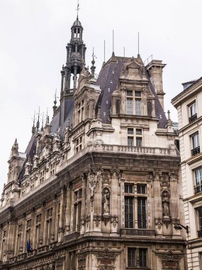 Paris, Fransa, üzerinde 26 Ekim 2018. Kentsel görünümü. Bina cephe parçası Grands Boulevards