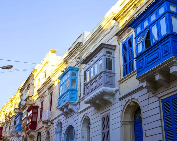 Sliema Malta Den Januari 2019 Fragment Fasad Ett Traditionellt Hus — Stockfoto