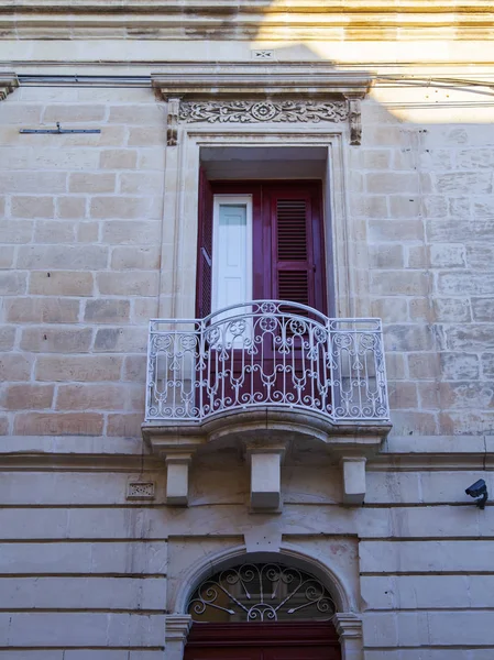 Sliema Malta Ledna 2019 Fragment Fasáda Tradičního Domu Charakteristický Detail — Stock fotografie