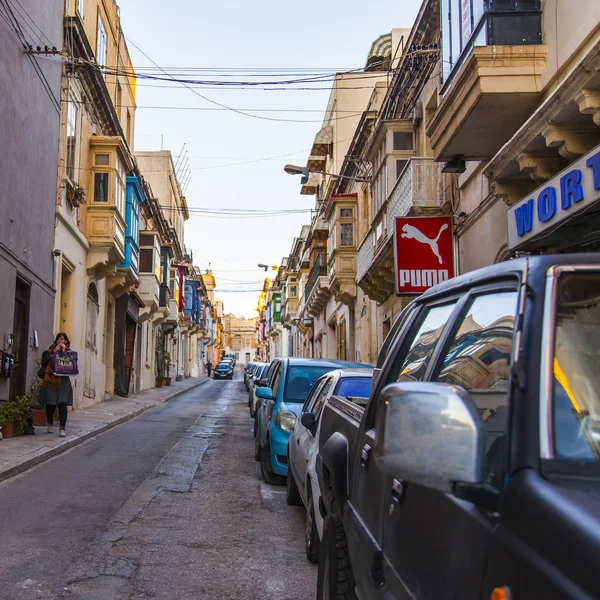 Sliema Malta Den Januari 2019 Urban Visa Den Smala Gatan — Stockfoto