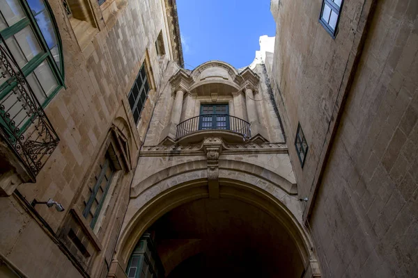 Valletta Malta Ledna 2019 Architektonický Komplex Kolem Historické Budovy Fragment — Stock fotografie