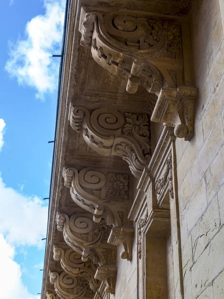 Valletta Malta Ledna 2019 Architektonický Komplex Kolem Historické Budovy Fragment — Stock fotografie