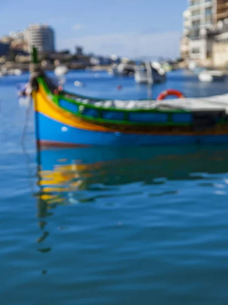 San Giljan Malta Janeiro 2019 Barco Pesca Água Golfo Spinola — Fotografia de Stock